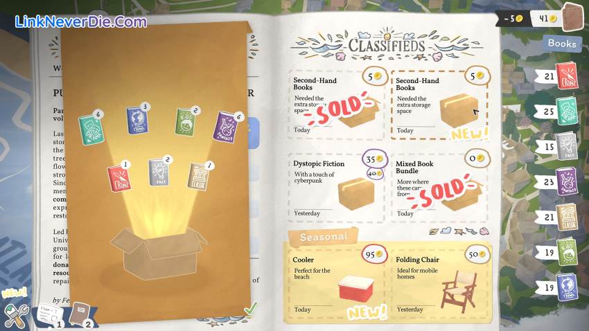 Hình ảnh trong game Tiny Bookshop (screenshot)