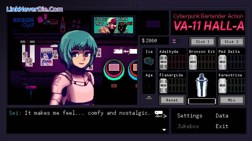 Hình ảnh trong game VA-11 Hall-A: Cyberpunk Bartender Action (screenshot)