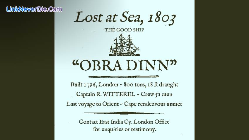 Hình ảnh trong game Return of the Obra Dinn (screenshot)