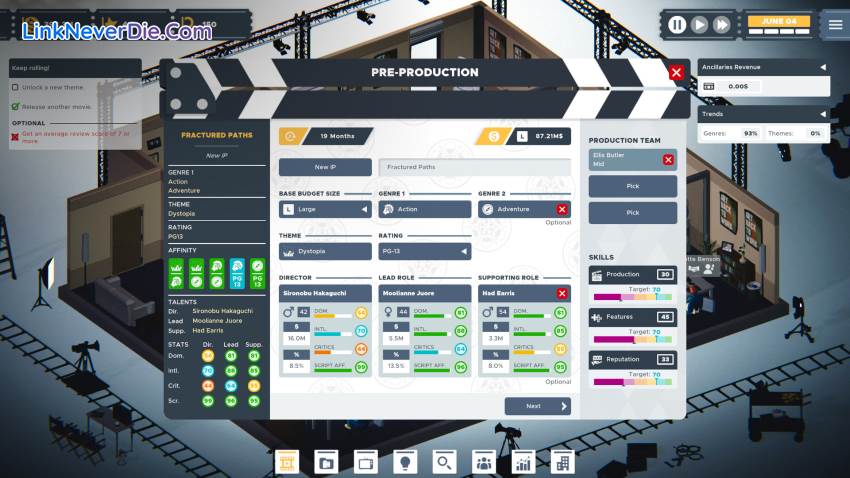Hình ảnh trong game The Executive - Movie Industry Tycoon (screenshot)