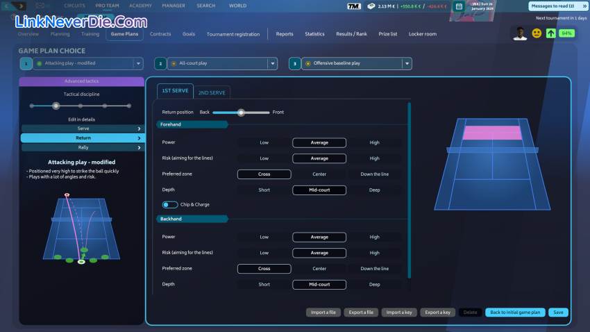 Hình ảnh trong game Tennis Manager 25 (screenshot)