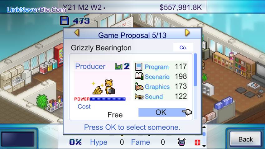 Hình ảnh trong game Game Dev Story (screenshot)